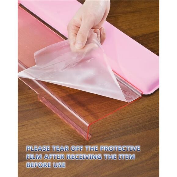 Pink ergonomic keyboard stand with memory foam wrist rest acrylic desktop holder - Picture 3 of 7